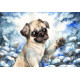 Print - Pug in Winter